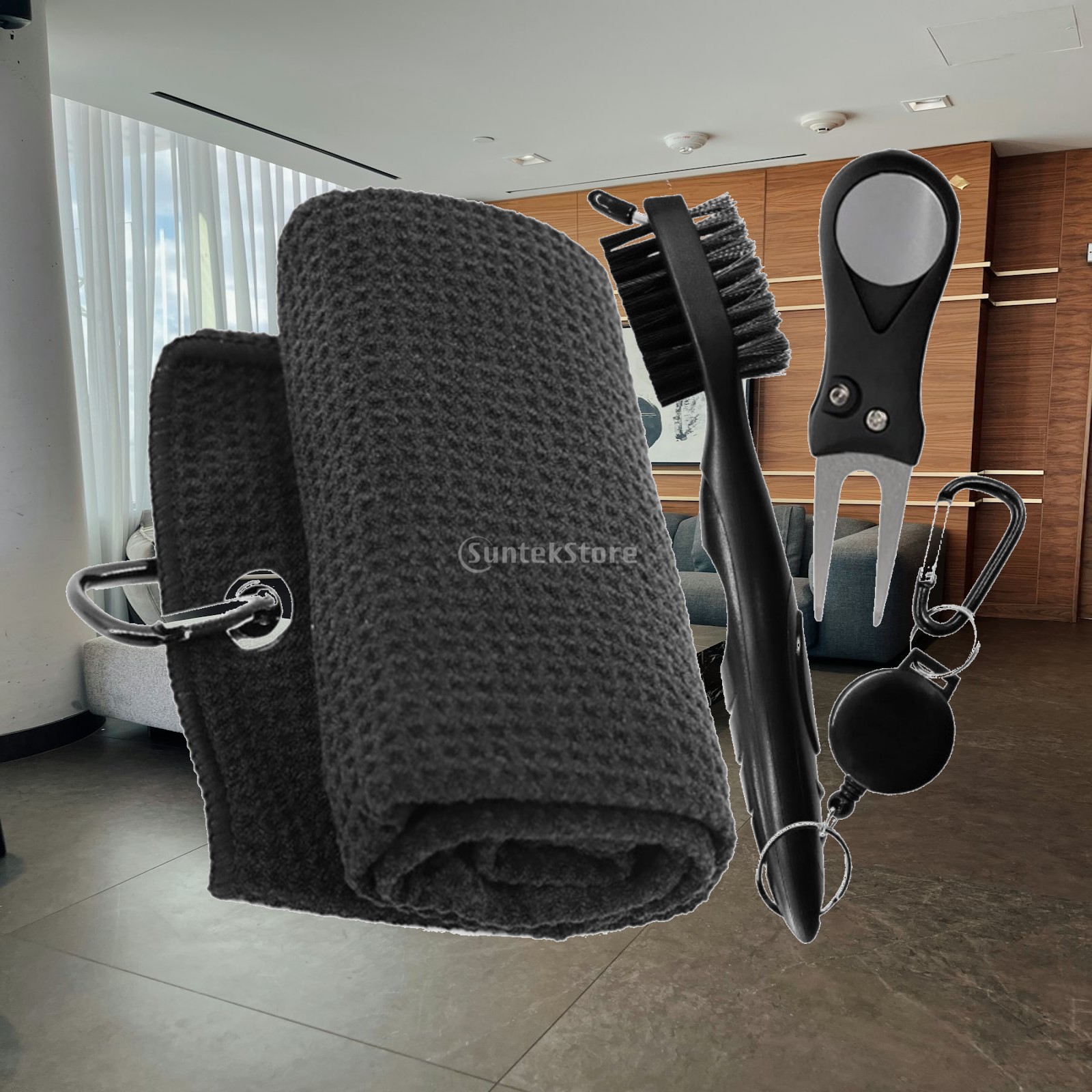 Golf Towel Waffle - 골프 클럽 청소 브러시 휴대용 골프